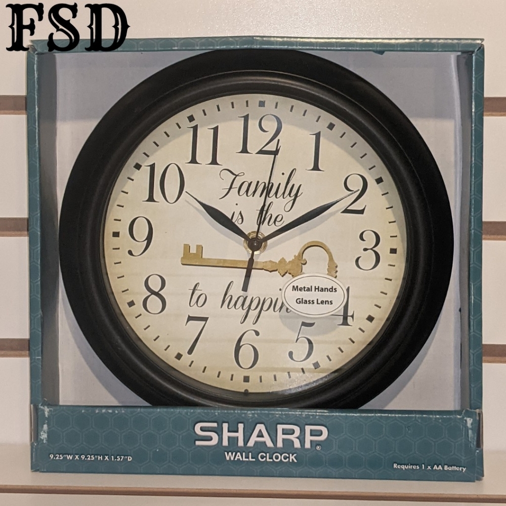 Sharp Wall Clock- "Family is the 🗝️ to happiness"
